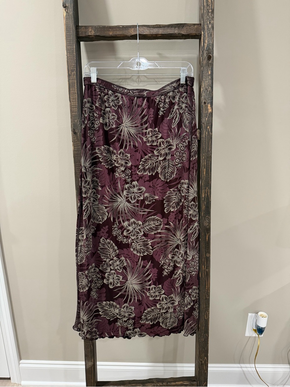Y2K Citiknits Floral Whimsigoth Purple Maxi Skirt
